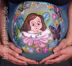 Babybauchbemalung Smaugs Auge