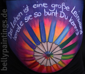 Babybauchbemalung Das Leben ist eine Leinwand