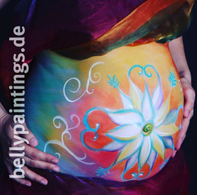 Bellypainting „White flower"