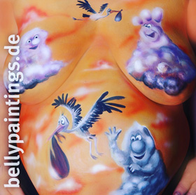 Bellypainting „Partly cloudy"