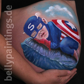 Babybauchbemalung „Captain Slumberland"