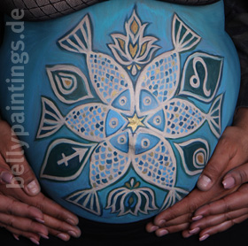 Babybauchbemalung Mosaik Fische