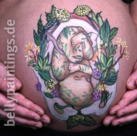 Bellypainting „Baby with plants"