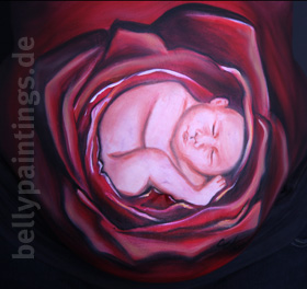 Babybauchbemalung Rosenkind