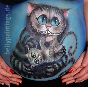 Babybauchbemalung Grinekatzen