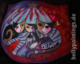 Bellypainting Katzen
