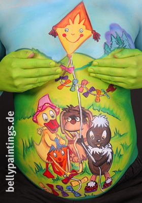Bellypainting Pittiplatsch & seine Freunde