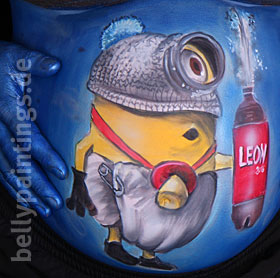 Babybauchbemalung Minion Leon
