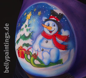 bellypainting Schneekugel