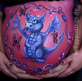 Babybauchbemalung Schmetterlingsfresser