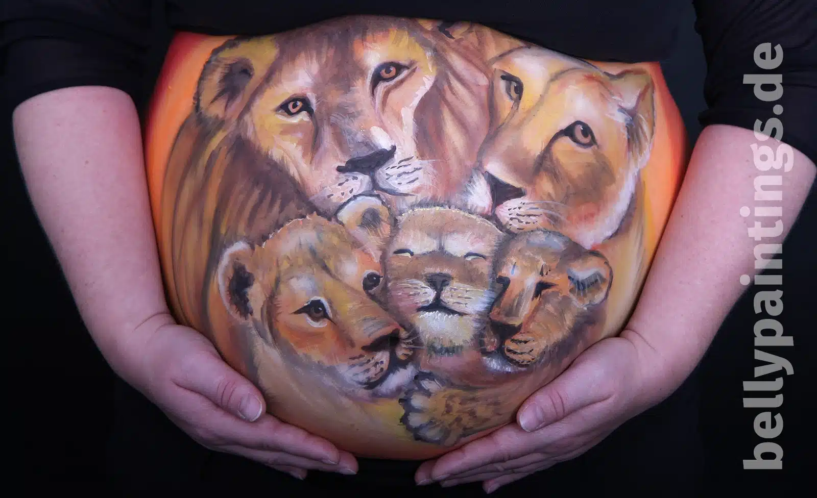 Bellypainting Löwenfamilie